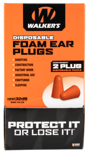 Walker's GWPFOAMPLUG Foam Ear Plugs Counter Display Disposable 32 dB Orange 100 Pair (200 Count) Walker's GWPFOAMPLUG Foam Ear Plugs Counter Display Disposable 32 dB Orange 100 Pair (200 Count)