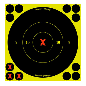 Birchwood Casey 34560 Shoot-N-C Reactive Target Self-Adhesive Paper Black/Yellow 6" X-Bullseye 60 Pack Birchwood Casey 34560 Shoot-N-C Reactive Target Self-Adhesive Paper Black/Yellow 6" X-Bullseye 60 Pack