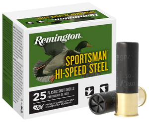 Remington Ammunition 20977 Sportsman Hi-Speed Steel 12Gauge 3" 1 1/8oz 2Shot 25 Per Box/10 Case Remington Ammunition 20977 Sportsman Hi-Speed Steel 12Gauge 3" 1 1/8oz 2Shot 25 Per Box/10 Case
