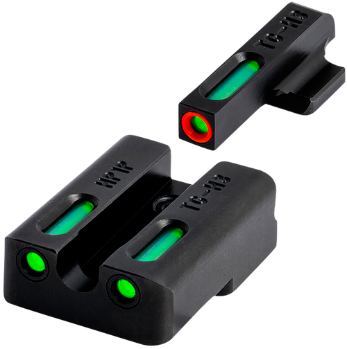 TruGlo TG13KS1PC TFX Pro  Black | Green Tritium & Fiber Optic Orange Outline Front Sight Green Tritium & Fiber Optic Rear Sight