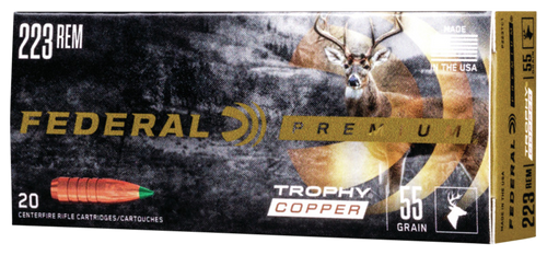 Federal P223TC1 Premium  223Rem 55gr Trophy Copper 20 Per Box/10 Case Federal P223TC1 Premium  223Rem 55gr Trophy Copper 20 Per Box/10 Case