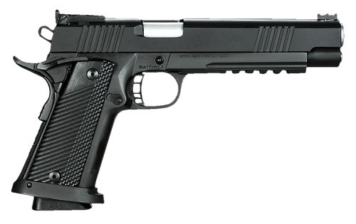 Rock Island 52000 Pro Ultra Match HC 10mm Auto Caliber with 6" Barrel, 16+1 Capacity, Overall Black Parkerized Finish Steel, Picatinny Rail/Beavertail Frame, Serrated Slide & Black G10 Grip Rock Island 52000 Pro Ultra Match HC 10mm Auto Caliber with 6" Barrel, 16+1 Capacity, Overall Black Parkerized Finish Steel, Picatinny Rail/Beavertail Frame, Serrated Slide & Black G10 Grip