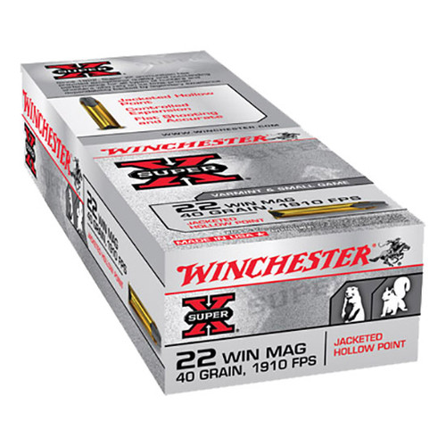 WINCHESTER SUPER-X 22MAG 40GR JHP 50 ROUND BOX WINCHESTER SUPER-X 22MAG 40GR JHP 50 ROUND BOX