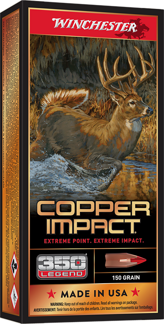 Winchester Ammo X350CLF Copper Impact  350Legend 150gr Copper Extreme Point Lead Free 20 Per Box/10 Case Winchester Ammo X350CLF Copper Impact  350Legend 150gr Copper Extreme Point Lead Free 20 Per Box/10 Case