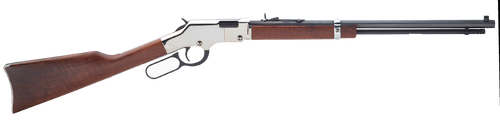 Henry H004SV Golden Boy Silver 17 HMR Caliber with 11+1 Capacity, 20" Blued Barrel, Nickel-Plated Metal Finish & American Walnut Stock Right Hand (Full Size)