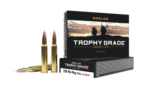 Nosler 60074 Trophy Grade  338WinMag 225gr Nosler AccuBond 20 Per Box/10 Case
