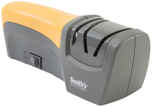 Smiths Products 50005 Electric Sharpener  Compact Style with Ceramic Coarse Sharpening Material & Gray Synthetic Handle Smiths Products 50005 Electric Sharpener  Compact Style with Ceramic Coarse Sharpening Material & Gray Synthetic Handle