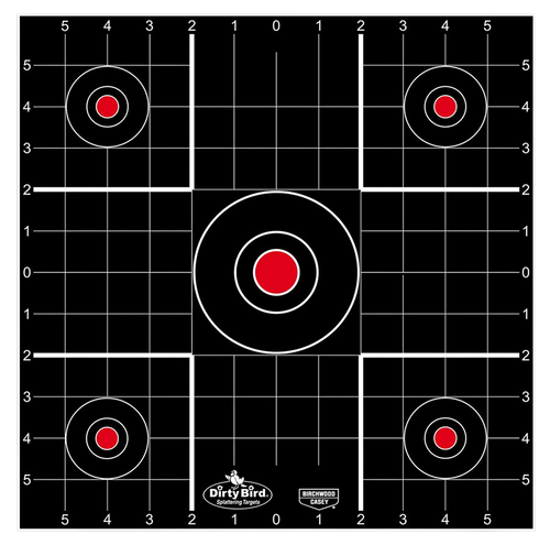 Birchwood Casey 35212 Dirty Bird  Bullseye Tagboard Hanging 12" Black/Red 12 PK