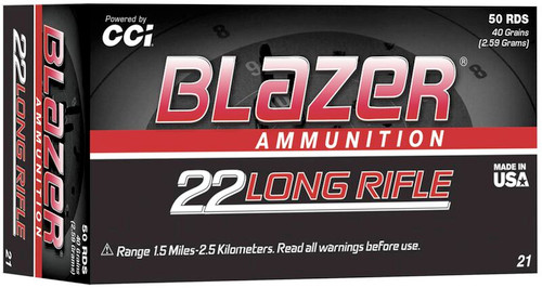 CCI BLAZER 22LR 40GR. LRN 50 ROUND BOX CCI BLAZER 22LR 40GR. LRN 50 ROUND BOX