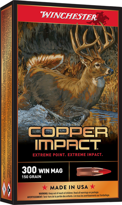 Winchester Ammo X300CLF Copper Impact  300WinMag 150gr Copper Extreme Point Lead Free 20 Per Box/10 Case Winchester Ammo X300CLF Copper Impact  300WinMag 150gr Copper Extreme Point Lead Free 20 Per Box/10 Case
