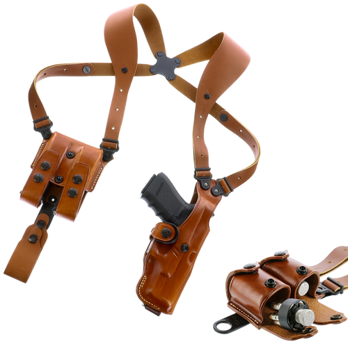 Galco VHS4212 VHS 4.0 Shoulder System Size Fits Chest Up To 56" Tan Leather Harness Fits 1911 Fits 5" Barrel Ambidextrous Galco VHS4212 VHS 4.0 Shoulder System Size Fits Chest Up To 56" Tan Leather Harness Fits 1911 Fits 5" Barrel Ambidextrous
