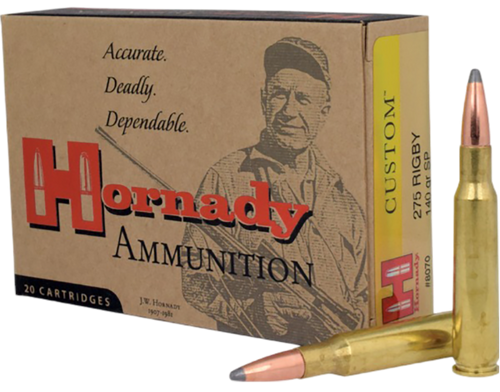 Hornady 8070 Custom  275Rigby 140gr InterLock Spire Point 20 Per Box/10 Case Hornady 8070 Custom  275Rigby 140gr InterLock Spire Point 20 Per Box/10 Case