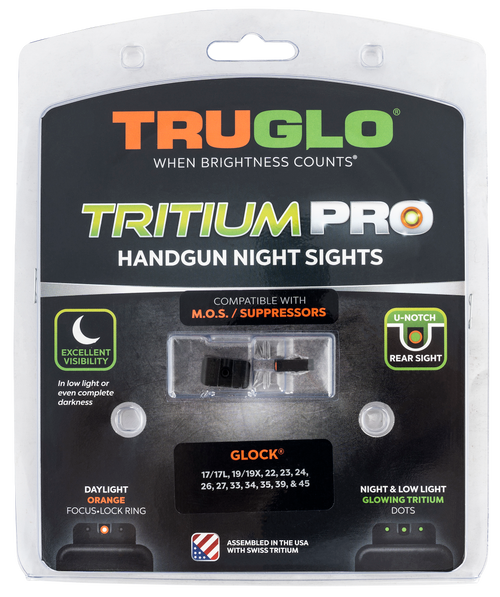 TruGlo TG231G1MC Tritium Pro  Black | Green Tritium Orange Outline Front Sight Green Tritium Rear Sight TruGlo TG231G1MC Tritium Pro  Black | Green Tritium Orange Outline Front Sight Green Tritium Rear Sight