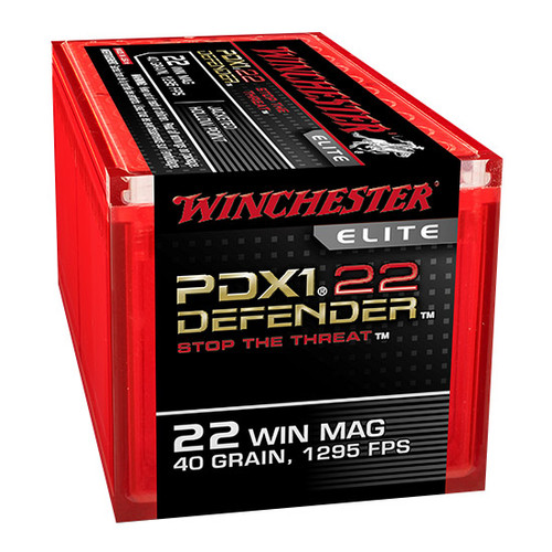 WINCHESTER ELITE PDX1 DEFENDER 22MAG 40GR JHP 50 ROUND BOX WINCHESTER ELITE PDX1 DEFENDER 22MAG 40GR JHP 50 ROUND BOX