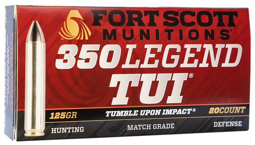 Fort Scott Munitions 350125SCV Tumble Upon Impact (TUI) Rifle 350Legend 125gr Solid Copper Spun 20 Per Box/10 Case Fort Scott Munitions 350125SCV Tumble Upon Impact (TUI) Rifle 350Legend 125gr Solid Copper Spun 20 Per Box/10 Case