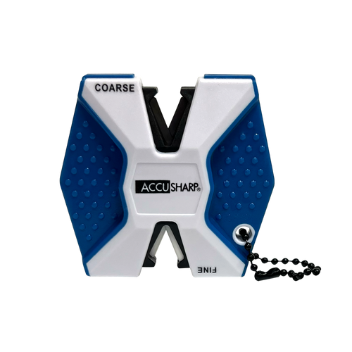 AccuSharp 342C 2-Step Knife Sharpener Hand Held Diamond Tungsten Carbide Sharpener Coarse/Fine Blue/White AccuSharp 342C 2-Step Knife Sharpener Hand Held Diamond Tungsten Carbide Sharpener Coarse/Fine Blue/White