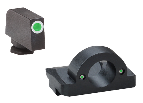 AmeriGlo GL126 Ghost Ring Sight Set for Glock  Green Tritium White Outline Front Sight-Green Tritium Rear Sight
