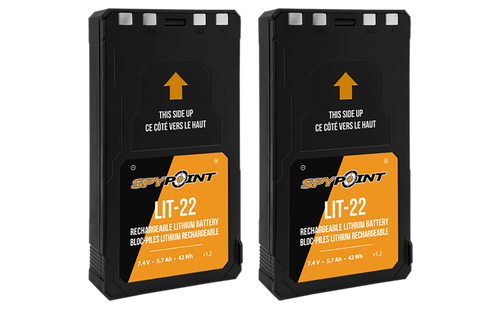Spypoint 05538 LIT-22 Rechargeable Lithium Battery Pack  Black 7.4 Volts (2) Single Pack
