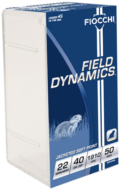 FIOCCHI FIELD DYNAMICS 22MAG 40GR JSP 50 ROUND BOX FIOCCHI FIELD DYNAMICS 22MAG 40GR JSP 50 ROUND BOX