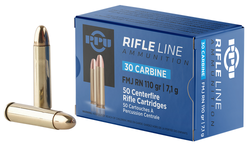 PPU PP30F Standard Rifle  30Carbine 110gr Full Metal Jacket Round Nose 50 Per Box/10 Case PPU PP30F Standard Rifle  30Carbine 110gr Full Metal Jacket Round Nose 50 Per Box/10 Case