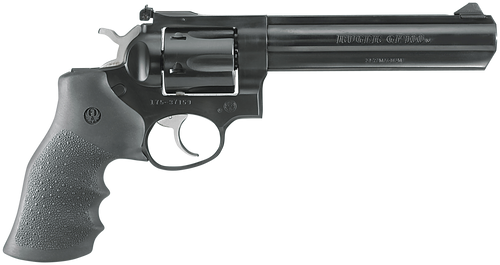 Ruger 1704 GP100  Medium Frame 357 Mag 6rd 6" Blued Alloy Steel Barrel, Cylinder & Frame, Hogue Monogrip, Transfer Bar Safety, Exposed Hammer