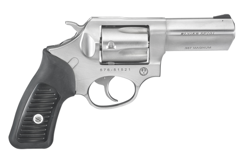 Ruger 5719 SP101  357 Mag 5rd 3.10" Satin Stainless Steel Barrel, Cylinder & Frame, Black Rubber Grip, Transfer Bar Safety, Exposed Hammer
