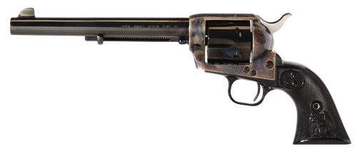Colt Mfg P1870 Single Action Army Peacemaker 45 Colt (LC) 6 Shot 7.50" Blued Barrel & Cylinder, Color Case Hardened Frame, Black Polymer Grip