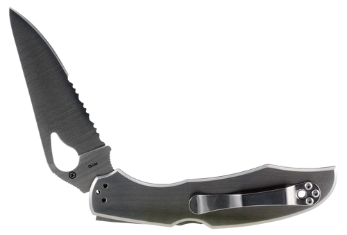 Spyderco BY03PS2 Byrd Cara Cara 2 3.75" Folding Drop Point, Part Serrated 8Cr13MoV SS Blade, Stainless Steel Handle, Includes Pocket Clip Spyderco BY03PS2 Byrd Cara Cara 2 3.75" Folding Drop Point, Part Serrated 8Cr13MoV SS Blade, Stainless Steel Handle, Includes Pocket Clip