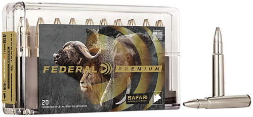 Federal P416T1 Premium Safari Cape-Shok 416Rigby 400gr Trophy Bonded Bear Claw 20 Per Box/10 Case Federal P416T1 Premium Safari Cape-Shok 416Rigby 400gr Trophy Bonded Bear Claw 20 Per Box/10 Case