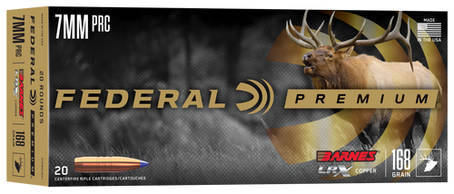 Federal P7PRCLRX1 Premium  7mmPRC 168gr Barnes LRX Lead Free 20 Per Box/10 Case Federal P7PRCLRX1 Premium  7mmPRC 168gr Barnes LRX Lead Free 20 Per Box/10 Case