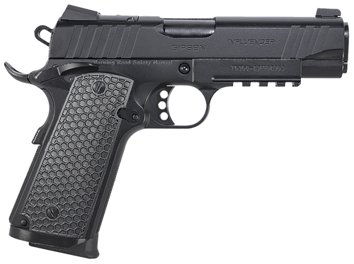 Girsan 391045 MC1911 C Influencer Compact 10mm Auto 9+1 4.40" Blued Steel Barrel, Black Cerakote Optic Ready/Serrated Steel Slide & Frame w/Picatinny Rail & Beavertail, Black Polymer Grip Girsan 391045 MC1911 C Influencer Compact 10mm Auto 9+1 4.40" Blued Steel Barrel, Black Cerakote Optic Ready/Serrated Steel Slide & Frame w/Picatinny Rail & Beavertail, Black Polymer Grip