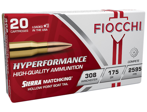 Fiocchi 308MKD Hyperformance Compete 308Win 175gr Sierra MatchKing BTHP 20 Per Box/10 Case
