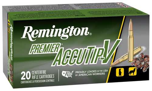 Remington Ammunition 21202 Premier Accutip-V 224Valkyrie 60gr AccuTip V Boat Tail 20 Per Box/10 Case Remington Ammunition 21202 Premier Accutip-V 224Valkyrie 60gr AccuTip V Boat Tail 20 Per Box/10 Case