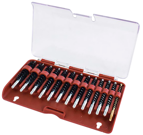 Tipton 615333 Bore Brush Set  .17-.45 Cal Rifle Firearm 8-32/5-40 Thread Stainless Steel Nylon Bristles Bronze Includes Storage Box