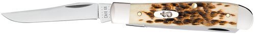 Case 00013 Trapper  Mini 2.70"/2.75" Folding Clip Point/Spey Plain Mirror Polished Tru-Sharp SS Blade, Peach Seed Jigged Amber Bone Handle Case 00013 Trapper  Mini 2.70"/2.75" Folding Clip Point/Spey Plain Mirror Polished Tru-Sharp SS Blade, Peach Seed Jigged Amber Bone Handle