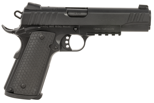 Girsan 391048 MC1911 S Influencer Full Size 10mm Auto 9+1 5" Blued Steel Barrel, Black Optic Ready/Serrated Steel Slide & Frame w/Picatinny Rail & Beavertail, Black Polymer Grip Girsan 391048 MC1911 S Influencer Full Size 10mm Auto 9+1 5" Blued Steel Barrel, Black Optic Ready/Serrated Steel Slide & Frame w/Picatinny Rail & Beavertail, Black Polymer Grip