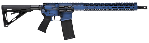 Black Rain Ordnance BROWTPBLB Spec 15+ We The People 5.56x45mm NATO 30+1 16", Blue Battleworn with Deep Engraving, 15" Slim M-LOK, Magpul Grip/Carbine Stock, Castle Flash Hider