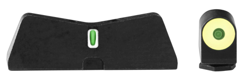 XS Sights GL0009S5Y DXT2 Big Dot Night Sights fits Glock  Black | Green Tritium Yellow Outline Front Sight Green Tritium White Outline Bar Rear Sight