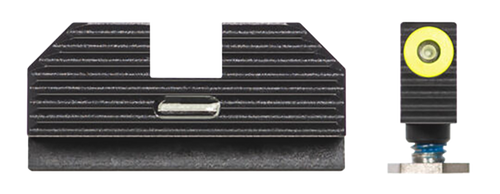 Night Fision GLK001010YGXG Official Costa Ludus Night Sights  Green Tritium Yellow Outline Front Sight-Green Tritium Bar Rear Sight Glock 17/17L/17MOS/19