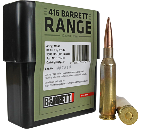 Barrett 17222R Range  416Barrett 450gr MTAC 10/Box Barrett 17222R Range  416Barrett 450gr MTAC 10/Box