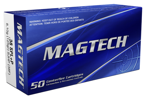 Magtech 38F Range/Training  38Special+P 125gr Semi Jacketed Hollow Point 50 Per Box/20 Case