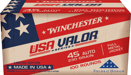 Winchester Ammo USAV45A USA Valor  45ACP 230gr Full Metal Jacket 100 Per Box/5 Case Winchester Ammo USAV45A USA Valor  45ACP 230gr Full Metal Jacket 100 Per Box/5 Case