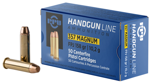 PPU PPH357MF Handgun  357Mag 158gr Flat Point Jacketed 50 Per Box/10 Case PPU PPH357MF Handgun  357Mag 158gr Flat Point Jacketed 50 Per Box/10 Case
