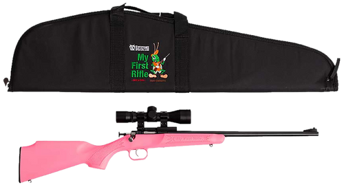 Crickett KSA2220BSC Youth Package Youth 22 LR 1rd 16.12" Blued Single Shot Barrel, Blued Stainless Steel Receiver, Pink Fixed Synthetic Stock, Right Hand