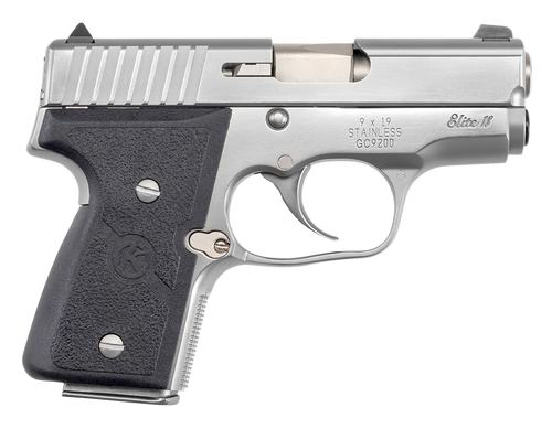 Kahr Arms M9098A MK Elite 9mm Luger Caliber with 3" Barrel, 6+1 or 7+1 Capacity, Overall Polished Stainless Steel, Serrated Slide & Textured Wraparound Black Nylon Grip Kahr Arms M9098A MK Elite 9mm Luger Caliber with 3" Barrel, 6+1 or 7+1 Capacity, Overall Polished Stainless Steel, Serrated Slide & Textured Wraparound Black Nylon Grip