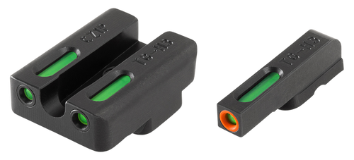 TruGlo TG13WA2PC TFX Pro  Black | Green Tritium & Fiber Optic Orange Outline Front Sight Green Tritium & Fiber Optic Rear Sight