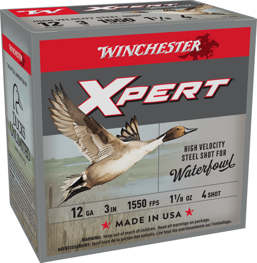 Winchester Xpert Waterfowl 12 Gauge 3" Steel 4 Shot 25 Round Box Winchester Xpert Waterfowl 12 Gauge 3" Steel 4 Shot 25 Round Box