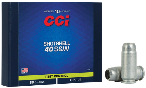 CCI 3740 Pest Control Shotshell 40S&W 88gr #9Shot 10 Per Box/20 Case CCI 3740 Pest Control Shotshell 40S&W 88gr #9Shot 10 Per Box/20 Case