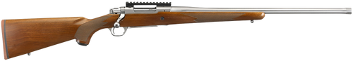 Ruger 57104 Hawkeye Hunter Full Size 6.5 Creedmoor 4+1 22" Satin Stainless Steel Threaded Barrel, Picatinny Rail Steel Receiver, Fixed American Walnut w/Pistol Grip Stock