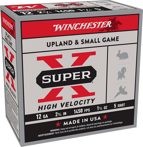 Winchester Super X Upland & Small Game 12 Gauge 2 3/4"  5 Shot 25 Round Box Winchester Super X Upland & Small Game 12 Gauge 2 3/4"  5 Shot 25 Round Box